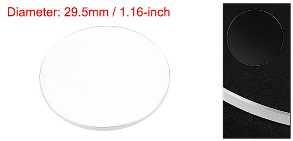 Watch Glass Sapphire Crystal Lens Round Flat 29.5mm Dia. 1.5mm Thickness Clear
