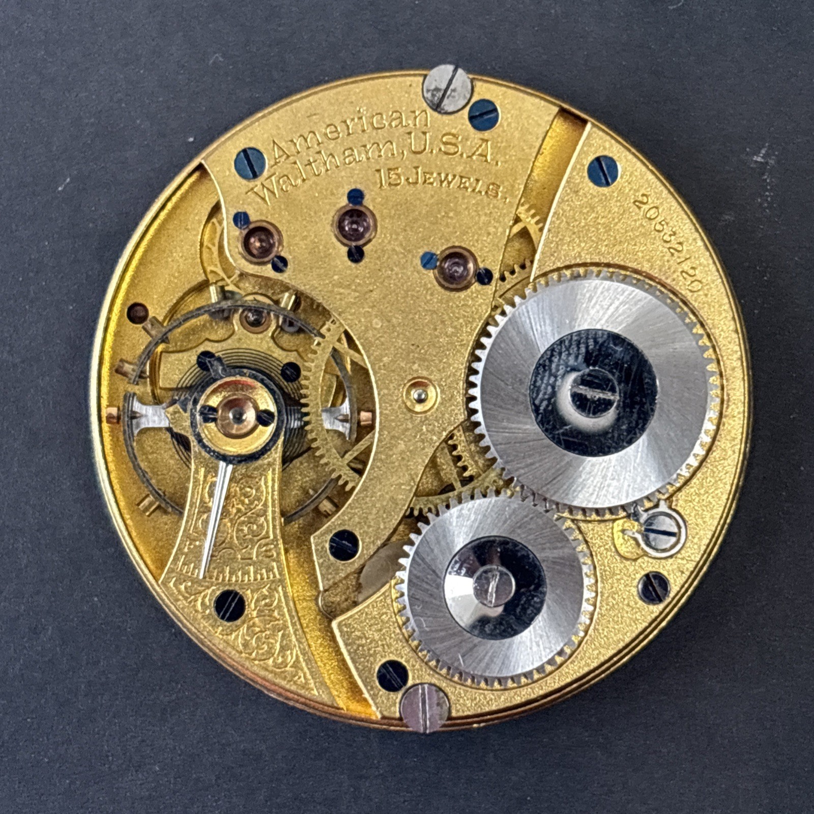 Waltham 15 Jewel Working Pocket Watch Movement Grade No 613 Model 1908 Size 16