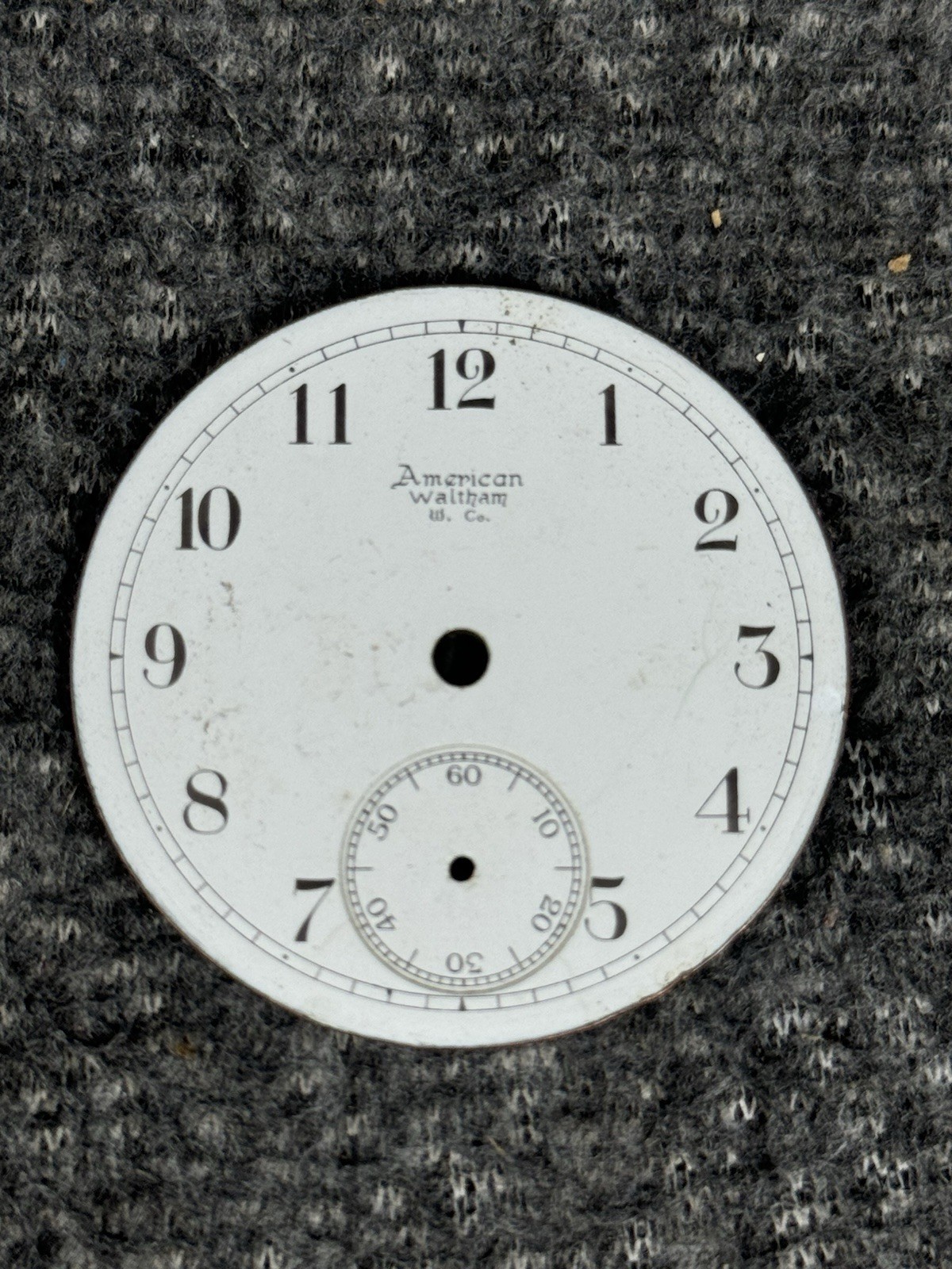 American Waltham Watch Co Dial 18s Metal 12hr Arabic Numerals