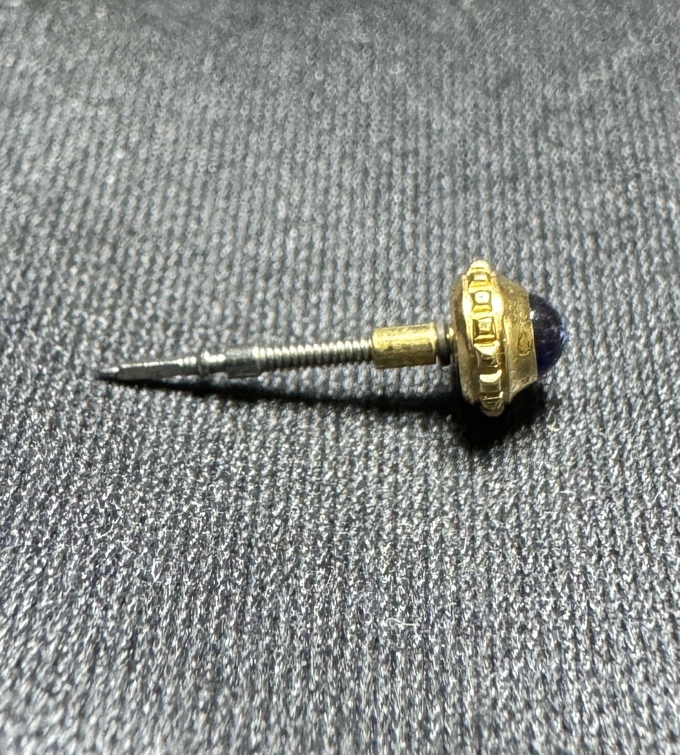 Genuine Cartier Crown Gold Plate With Blue Sapphire Stone 4.4 mm Tube 1.6 mm C25