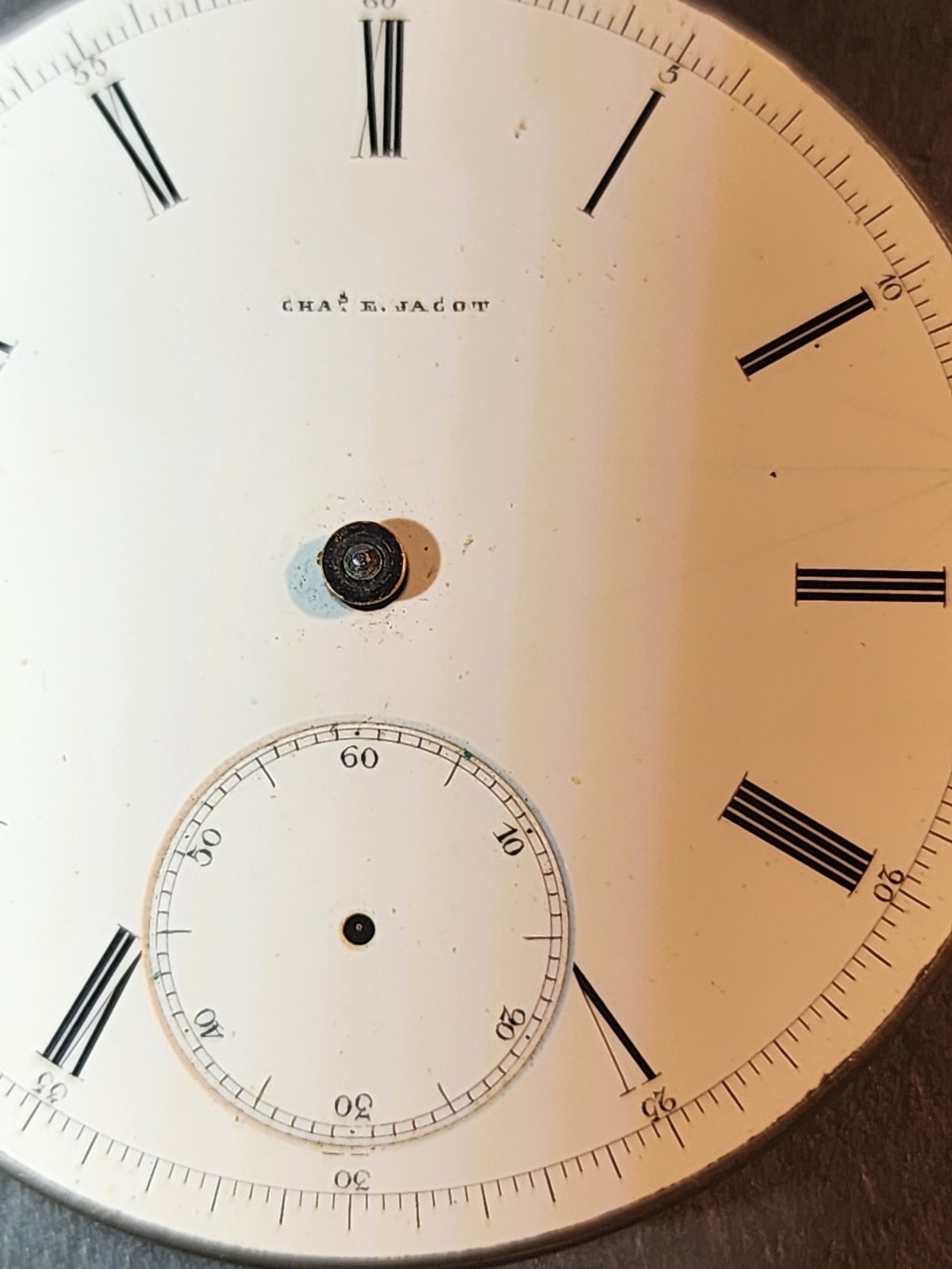 Civil War Era A. Saltzman Jacot & Co Pocket Watch Movement 39mm Nickel Duplex