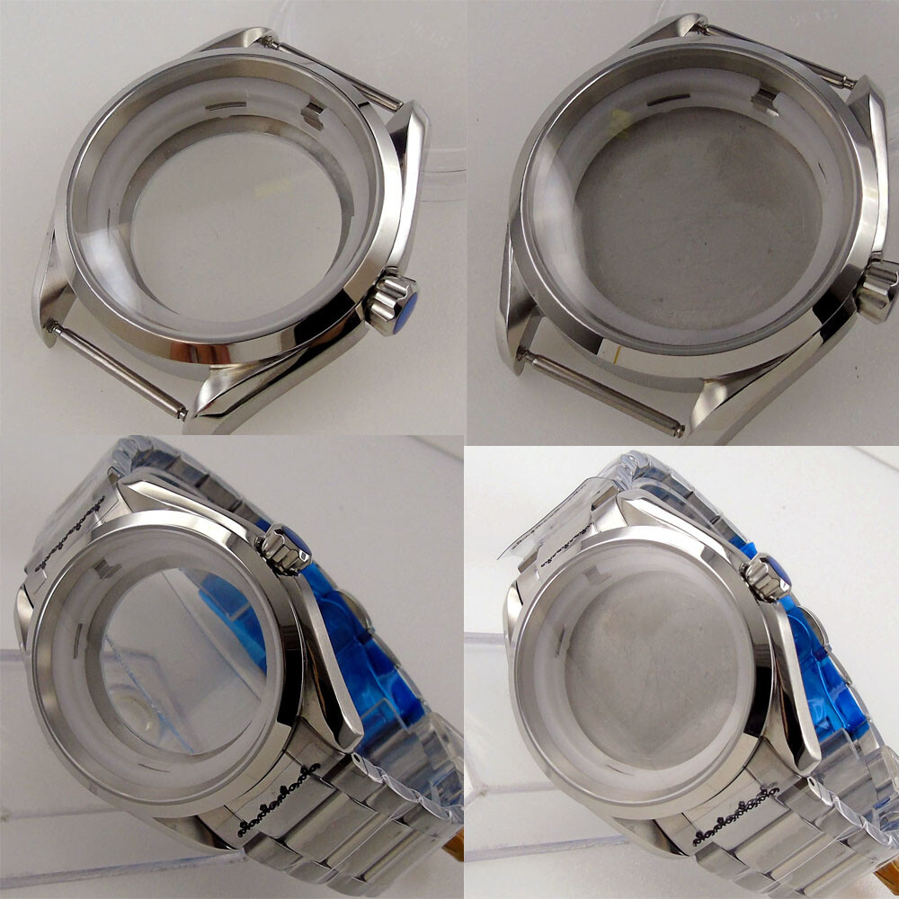 For NH35A NH36A Automatic Movement Watch Case Sapphire Glass Polished Bezel