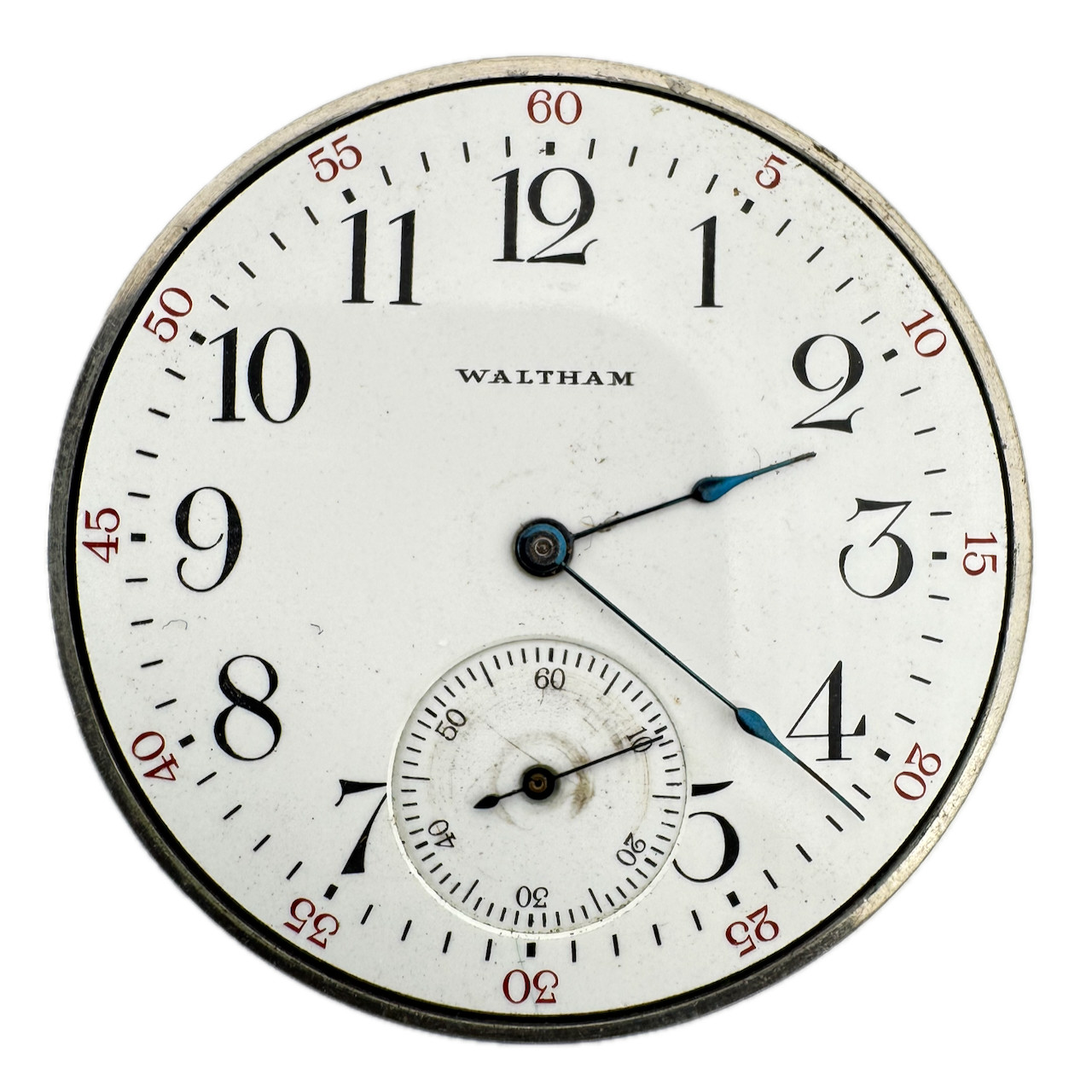 Antique 12s 1915 Waltham Mechanical Open Face Pocket Watch Movement No. 225 Runs