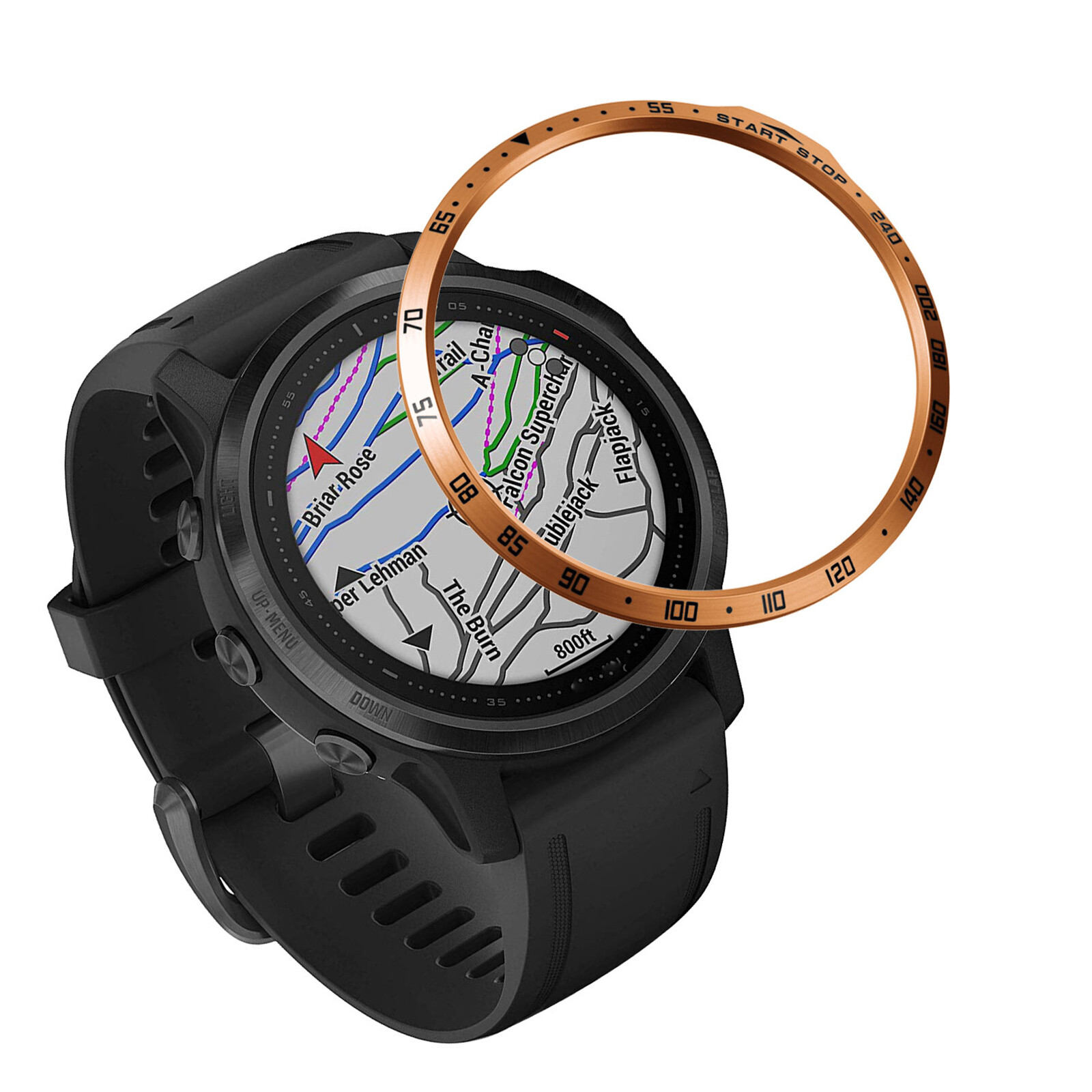 For Garmin Fenix 6S/6S Pro Watch Metal Stainless Steel Anti-scratches Bezel Ring