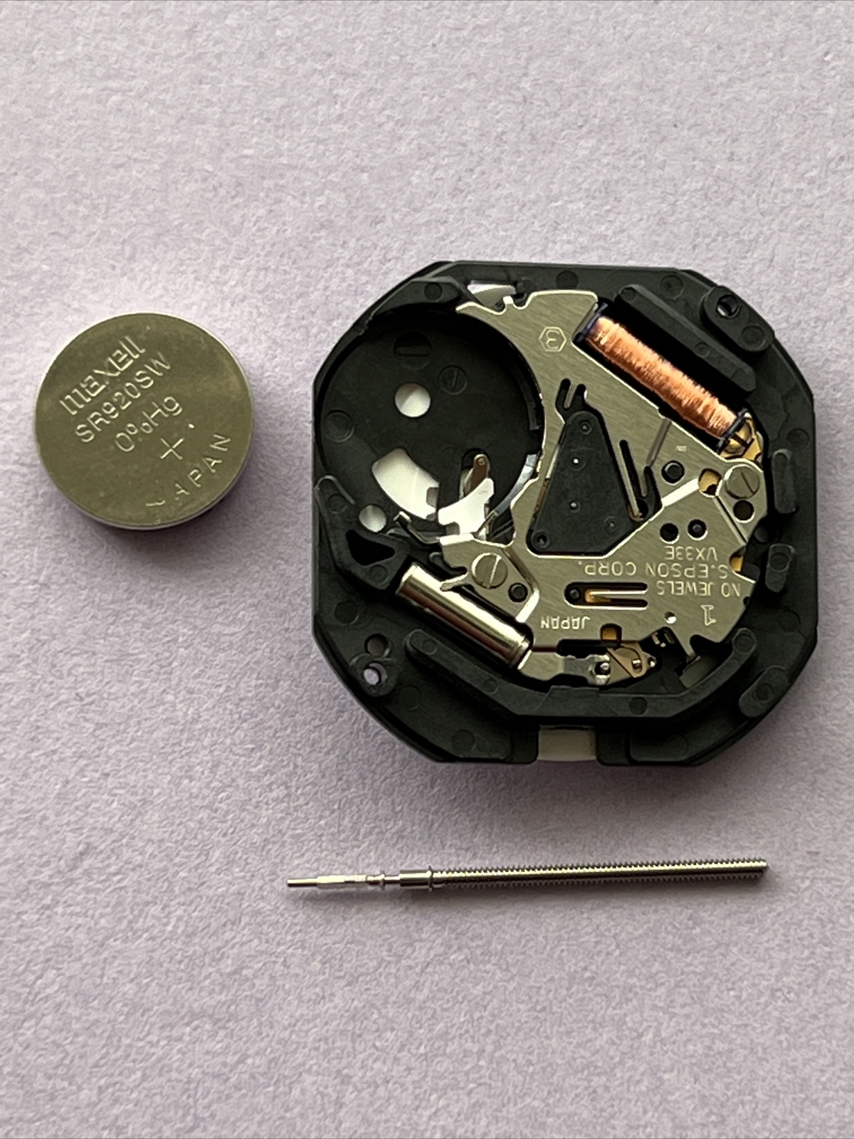 Seiko Hattori Epson VX33E Movement with Day Date @ 3 inc Battery and Stem 23.3mm