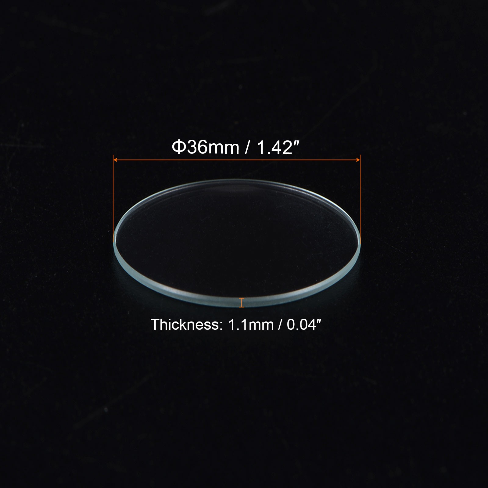 3pcs Watch Glass Crystal Lens, 36mm Dia. 1.1mm Thick Double Dome Watch Glass