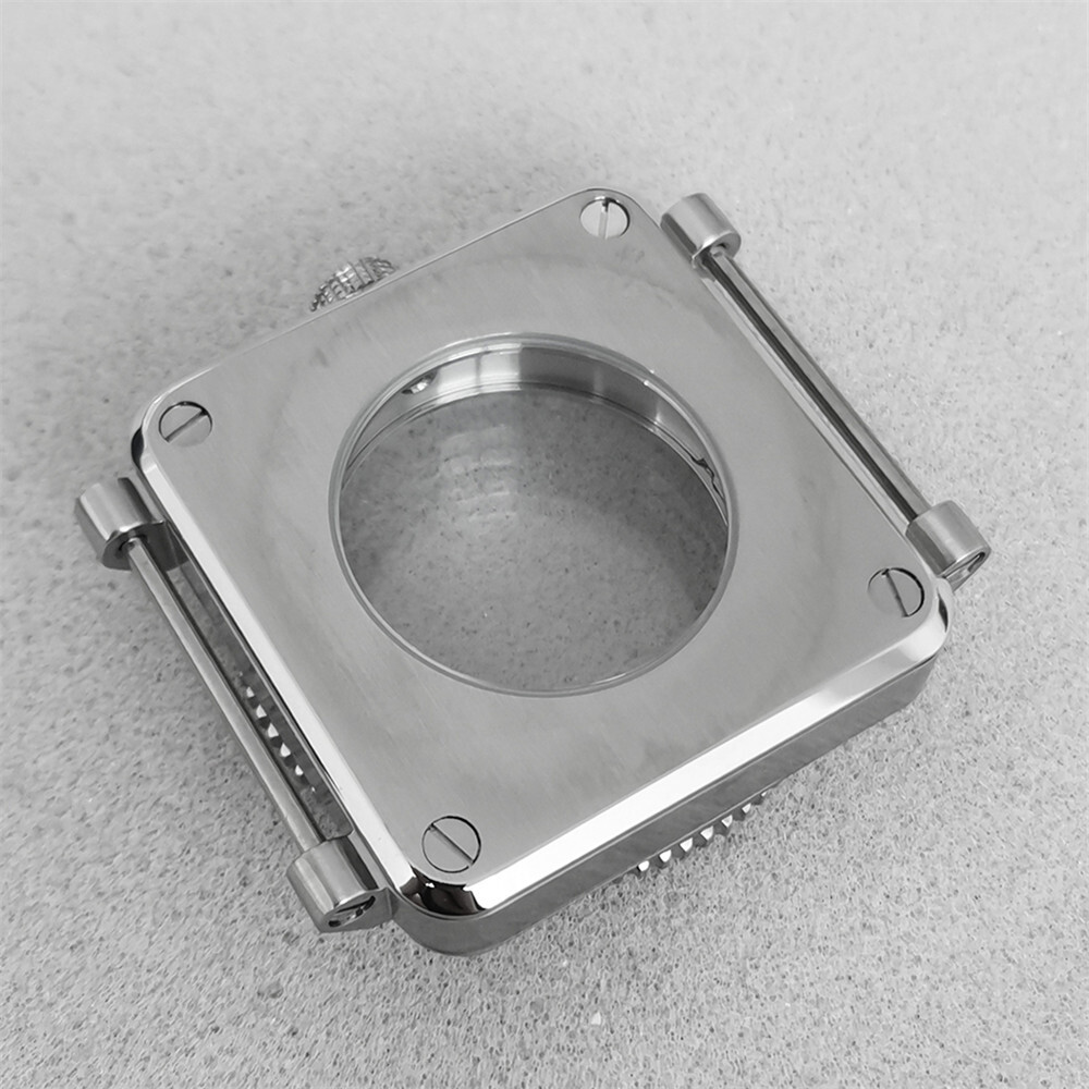 Square Watch Case Stainless Steel Sapphire Glass For NH35/NH36/4R/7S Movement