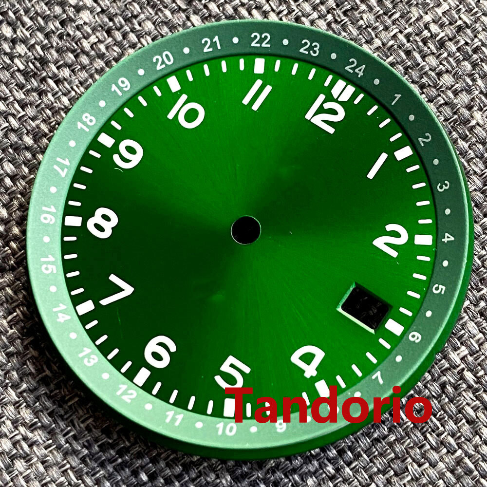 33.4mm black blue green watch dial luminous dial fit NH35 movement