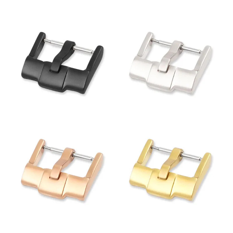 Stainless Steel Watch Strap Buckle 16mm 18 20mm 22 24mm Brushed Band Metal Clasp