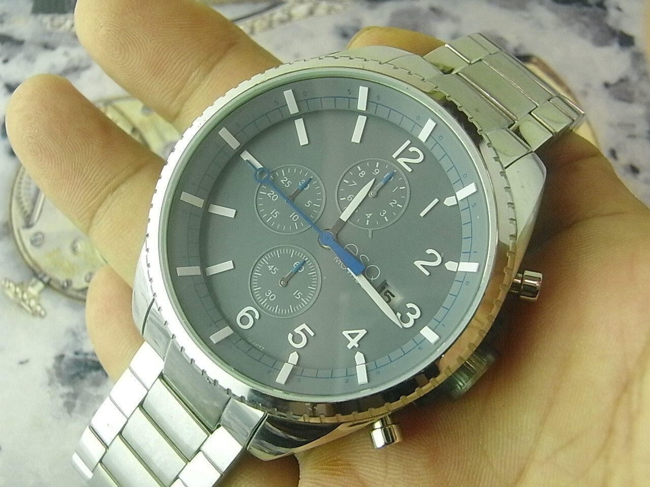 44MM ESQ BY MOVADO CATALYST CHRONO SALESMAN SAMPLE DEMO WATCH (without movement)