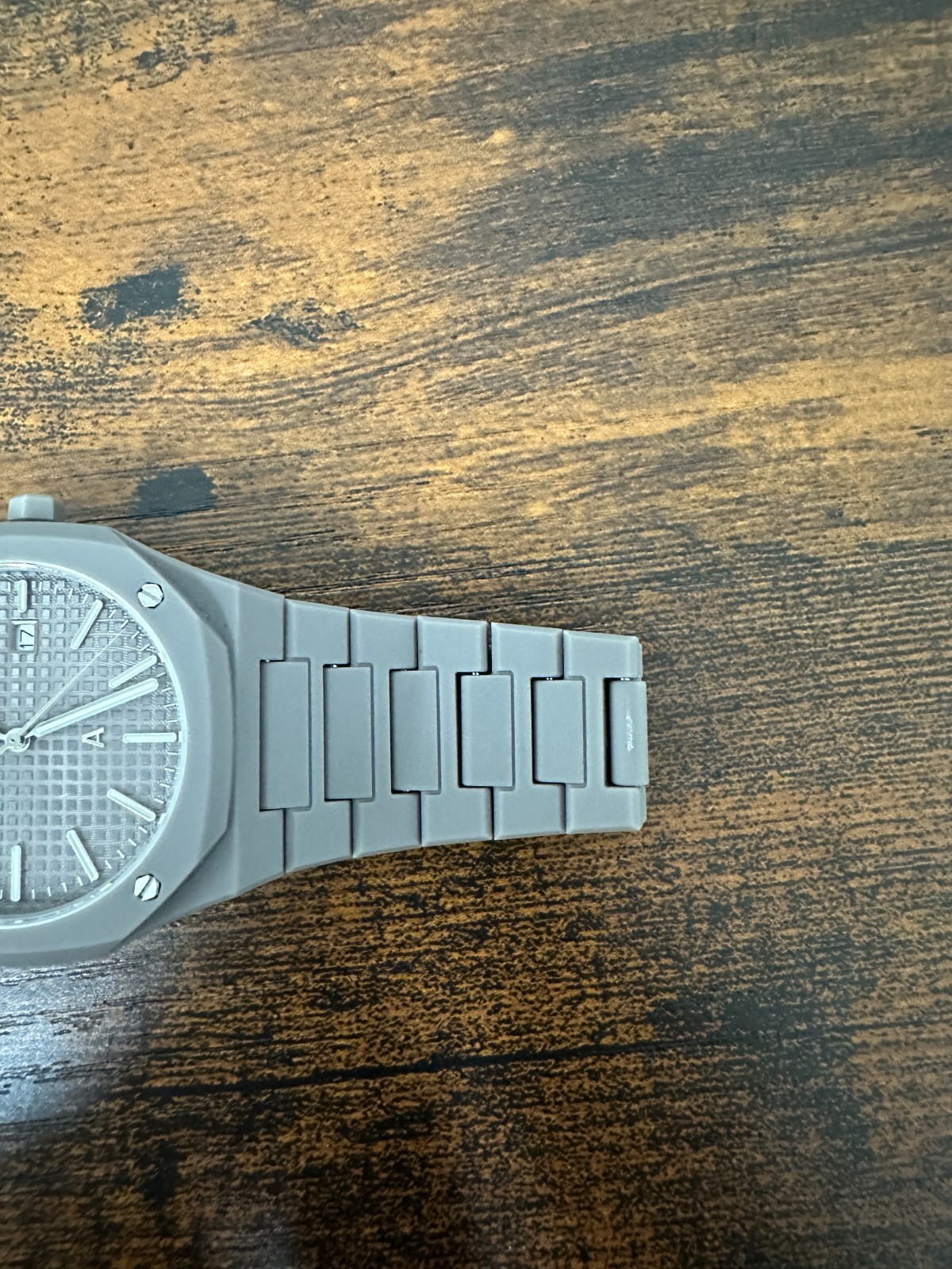 AURA Polycarbonate Grey Quartz Watch 40mm Matte Octagonal Bezel