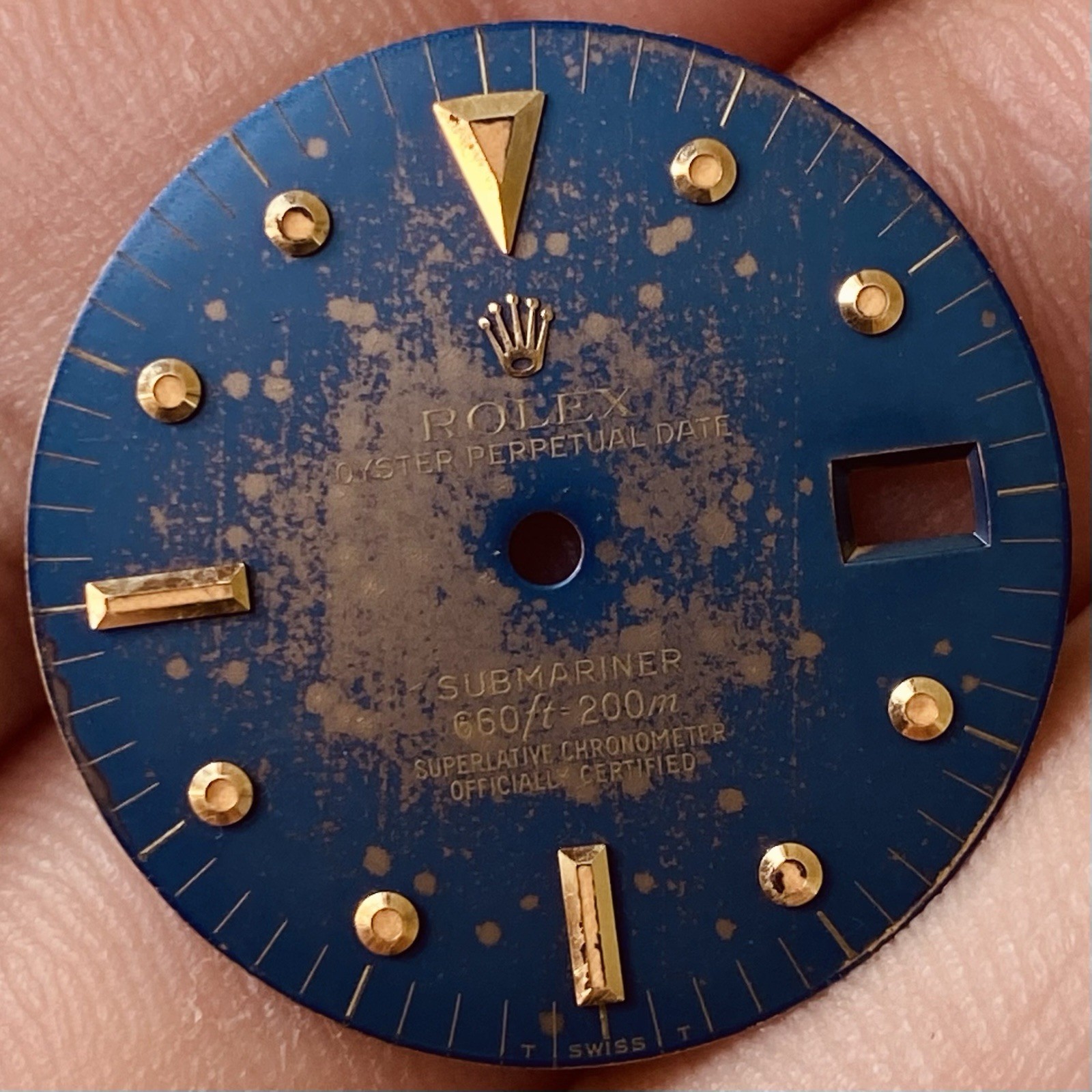 Rolex Blue Nipple Tropical Dial For Submariner Date Gold Model Ref 1680