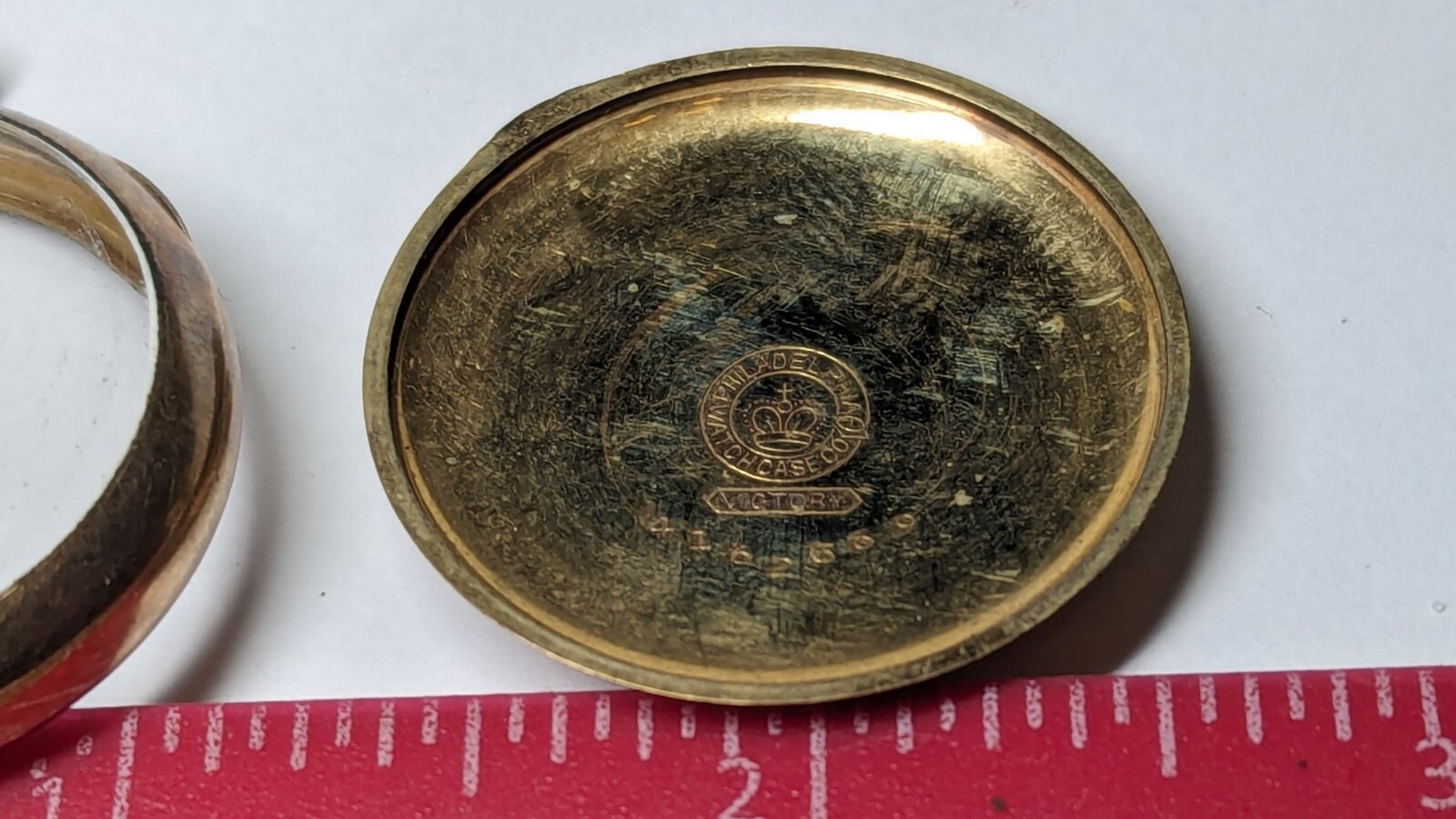 VINTAGE PHILIDELPHIA WATCH CO ROLLED GOLD PLATE POCKET WACH CASE VICTORY
