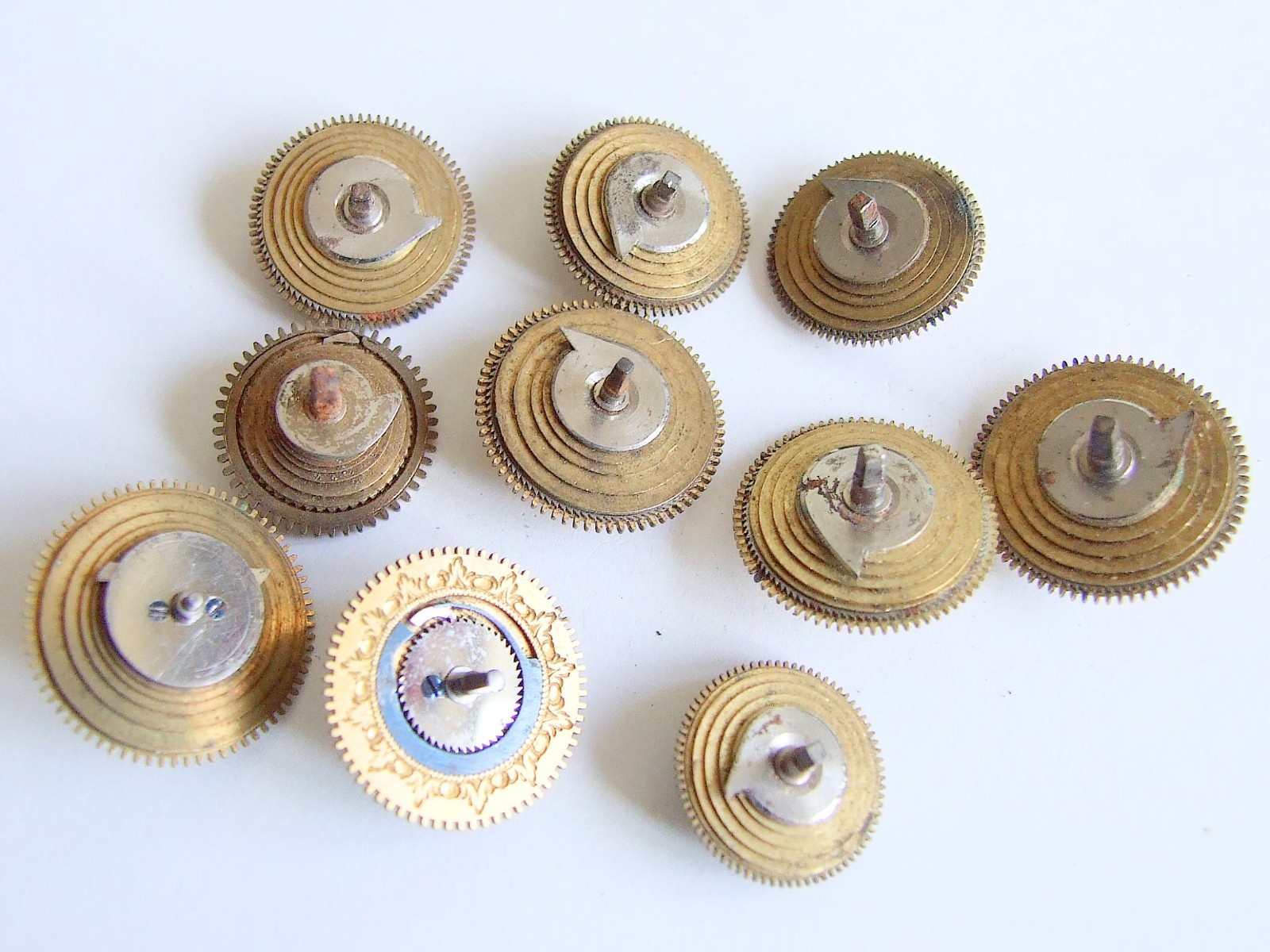 10 x English antique fusee pocket watch cones for the watchmaker. Parts