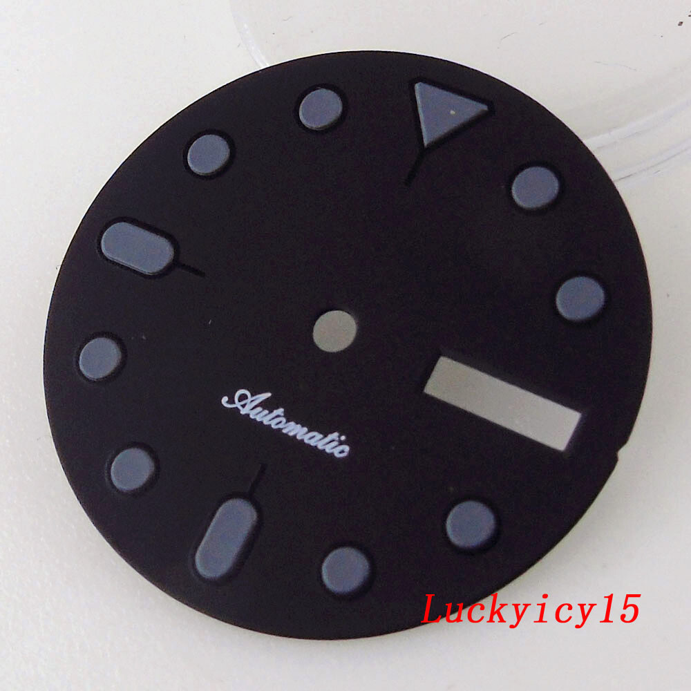 29MM Tandorio Grey Index Black Dial Fit NH36 NH36A Automatic Mens watch Dial