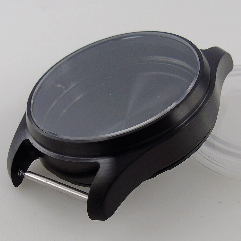 39mm Black PVD Sapphire Glass Watch Case Fit Japan NH35 NH36 (Case+dial+hand)