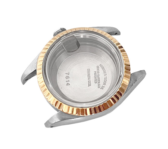 Tudor Rolex 92413 Oyster Perpetual Date Case 14K Yellow Gold Bezel SS 7614