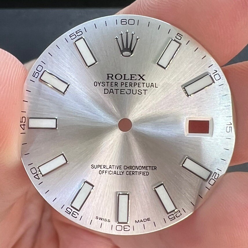 Original Rolex Datejust Dial Silver Index 41mm Model 116334/116300