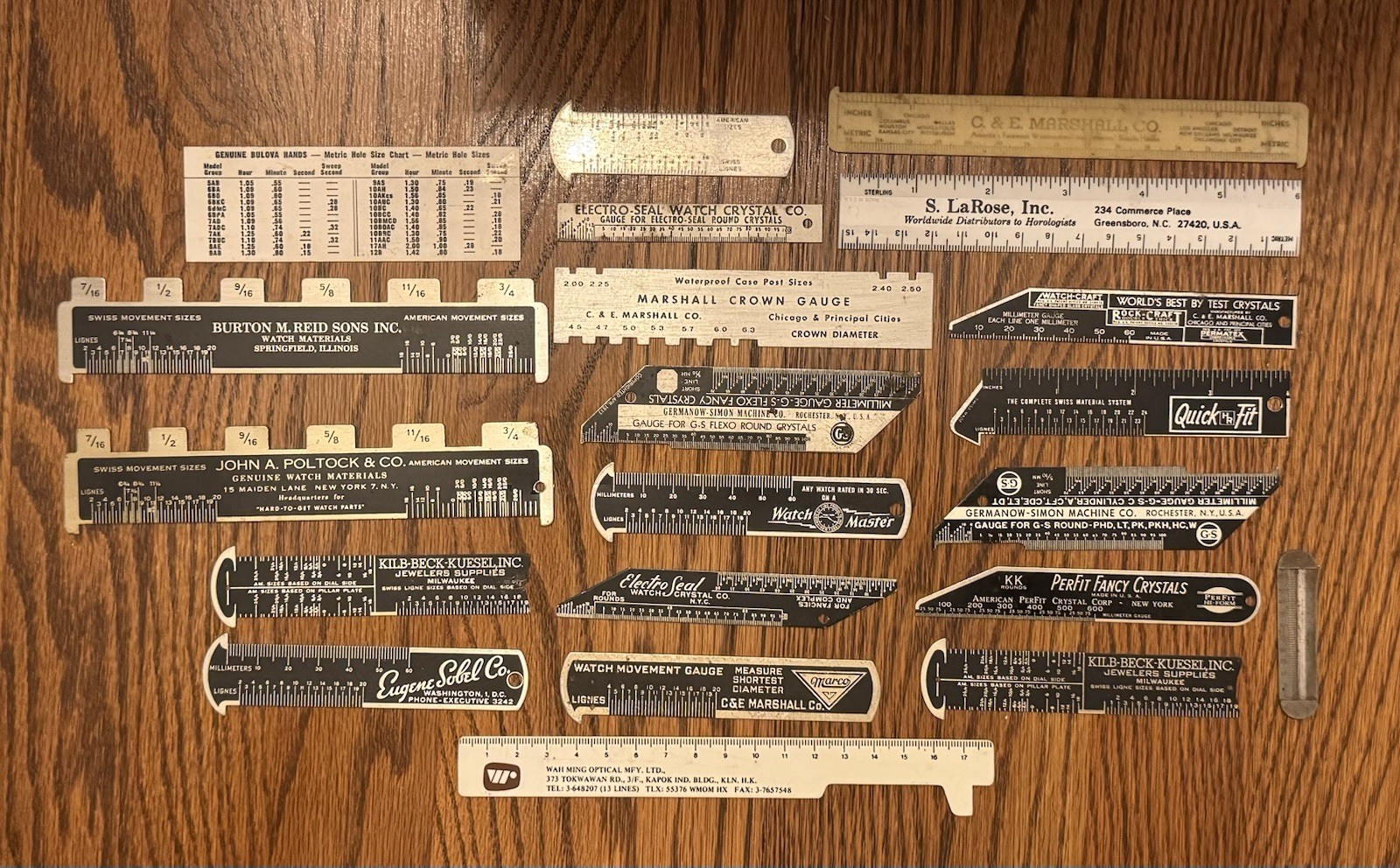 21 Vintage Watchmaker Crystal/Movement/Crown Gauges