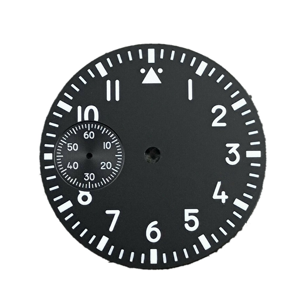 Black/White Green Luminous Watch Dial For Seagull ETA 6497 ST3600 Movement E