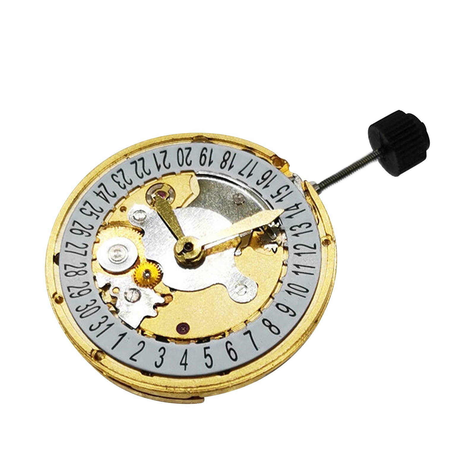Gold 3 hands Single Calendar Automatic Mechanical Movement Replacement For 2824