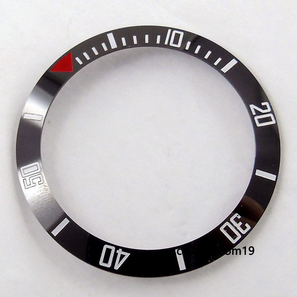 38mm Parnis Black Ceramic Bezel Insert Fit 40mm SUB Automatic Mens Watches