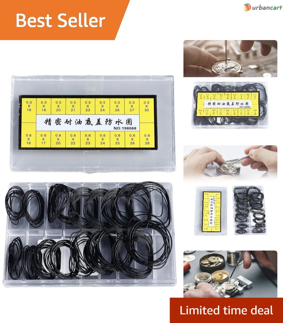 180-Piece Rubber Watch Gasket Seal Set for Watch Repair