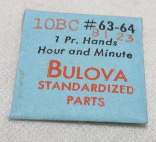 BULOVA WATCH HANDS 10BC BI23 #63-64 WATCHMAKER REPLACEMENT PARTS #102
