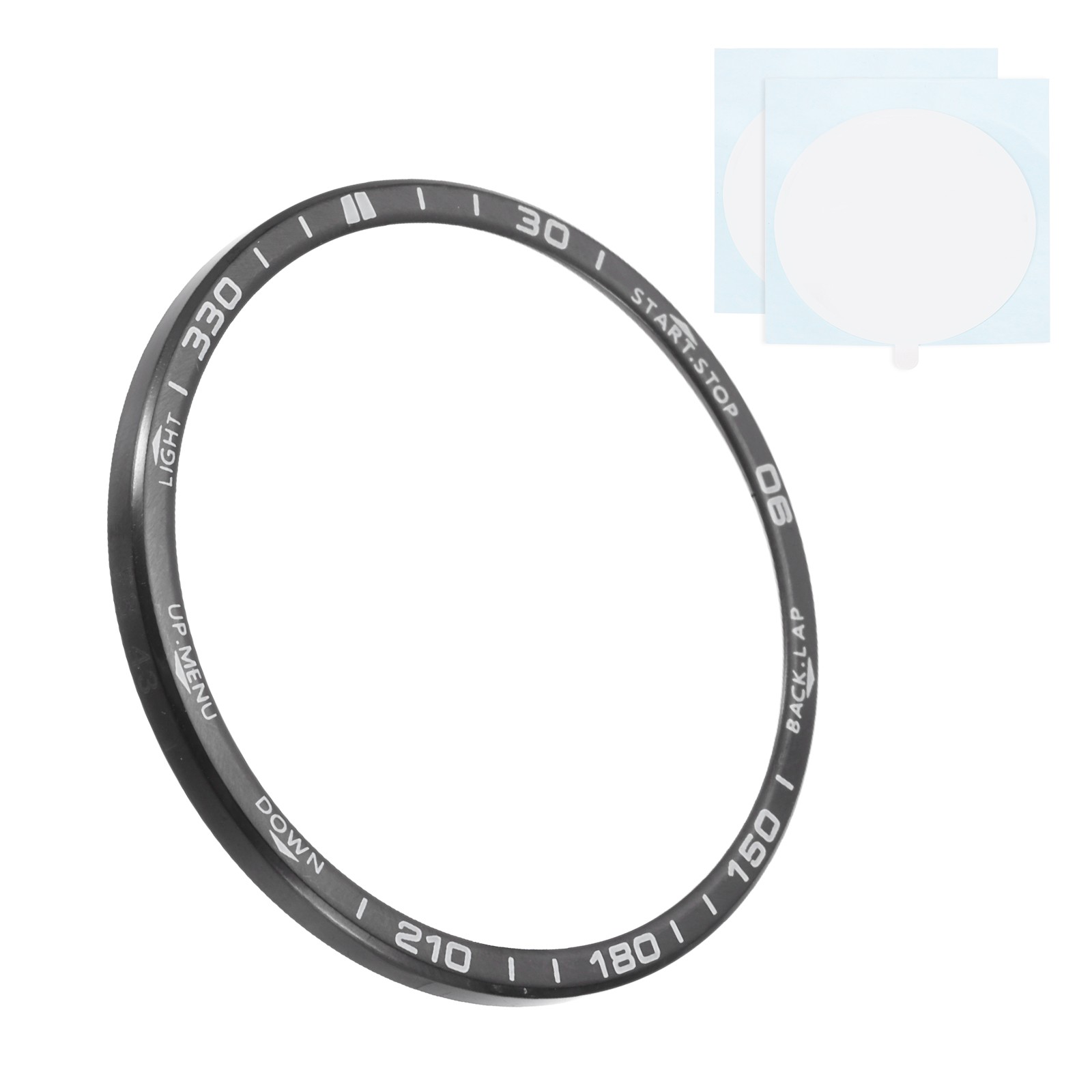 43mm Watch Bezel Stainless Steel Watch Bezel Ring Amoled Display Black/White
