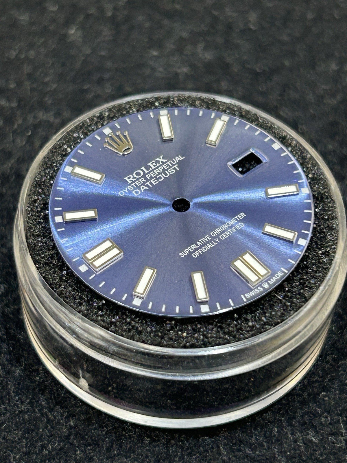 Rolex Mens Datejust Custom Navy Blue Lume Dial For Models 16014 16234 116234