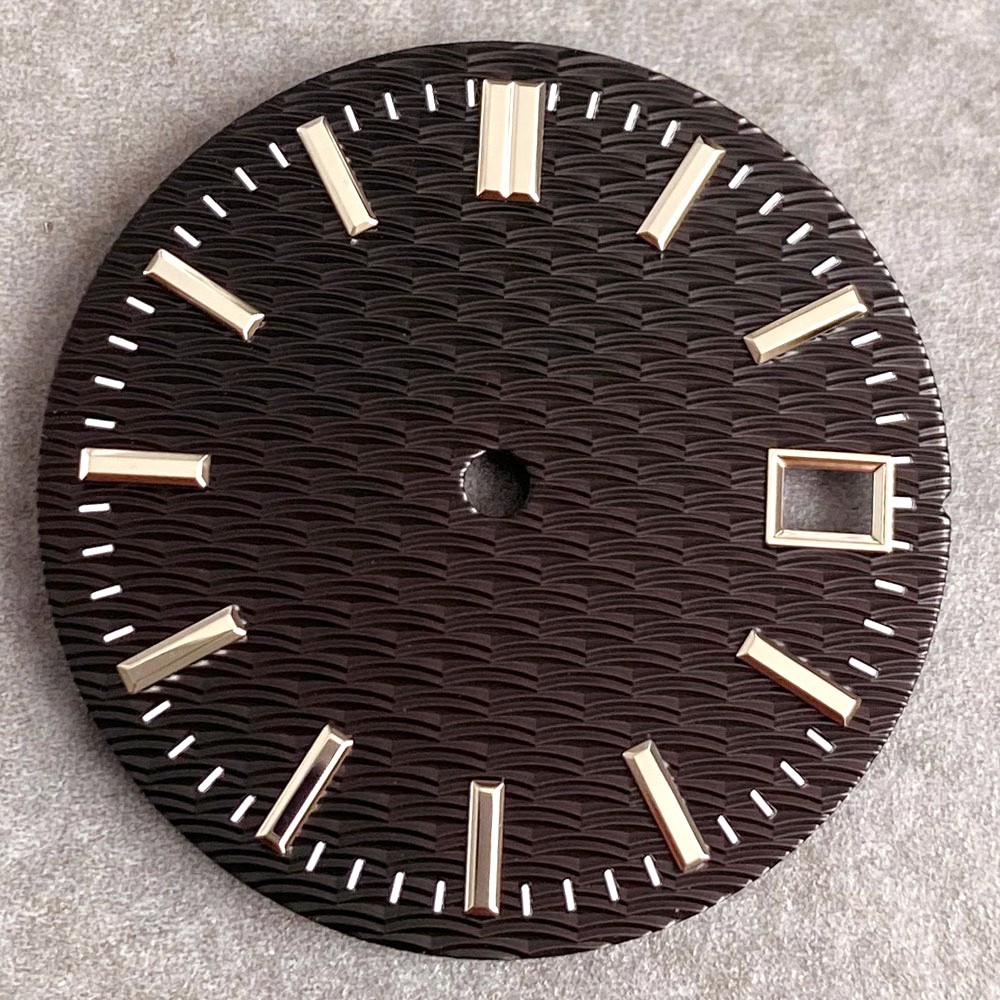 29mm NH35 Watch Dial Face Replacement Part Green/ Ice Blue/Black Baton Dial