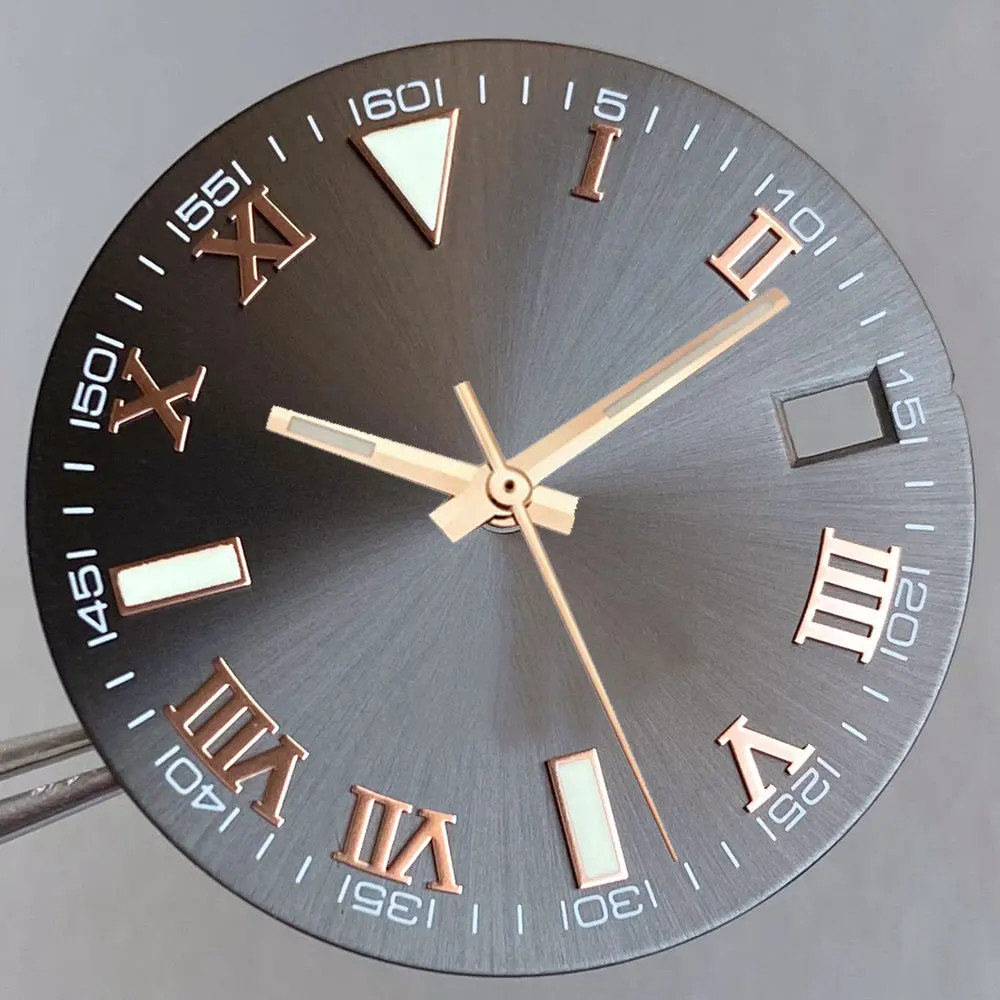 Tandorio New Roman Numeral Sunburst Dial 29mm Watch Dial Face For NH35 NH36 NH38