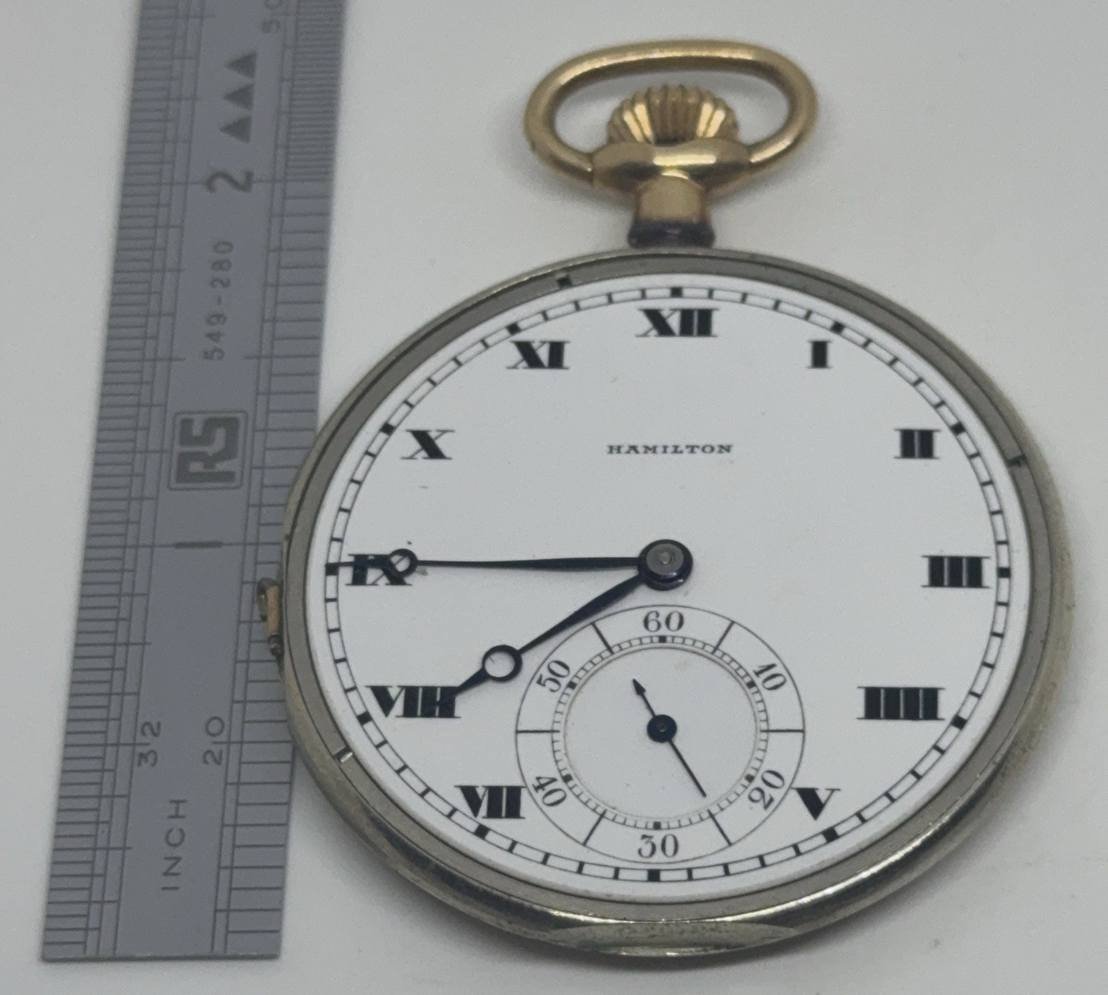 Hamilton Pocket Watch 914 Movement 17 Jewels 3 Positions 1917 12s Does Not Run