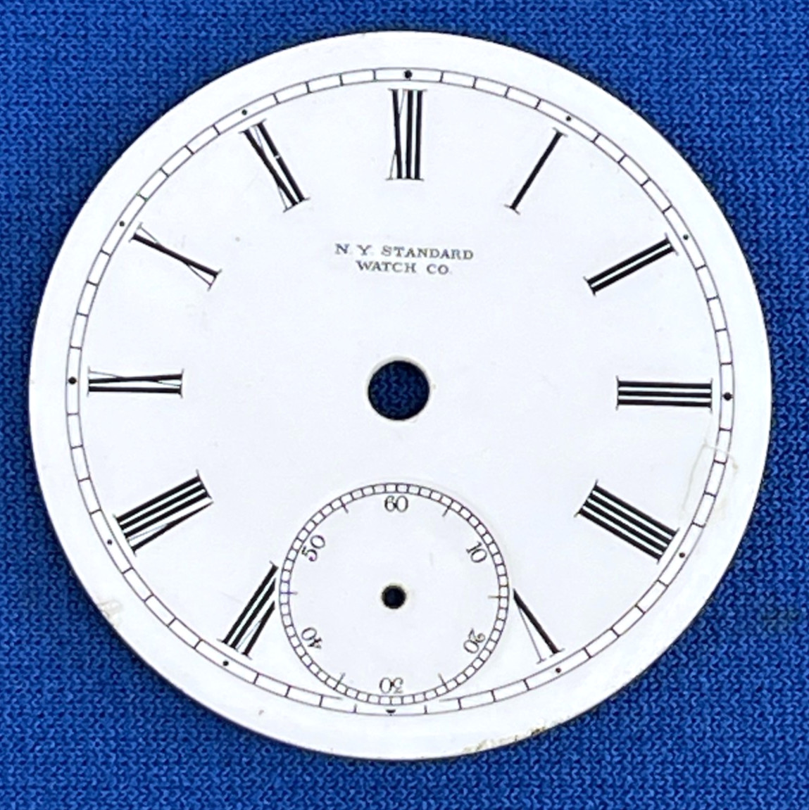 New York Standard Roman Numeral Pocket Watch Enamel Dial 44.76mm