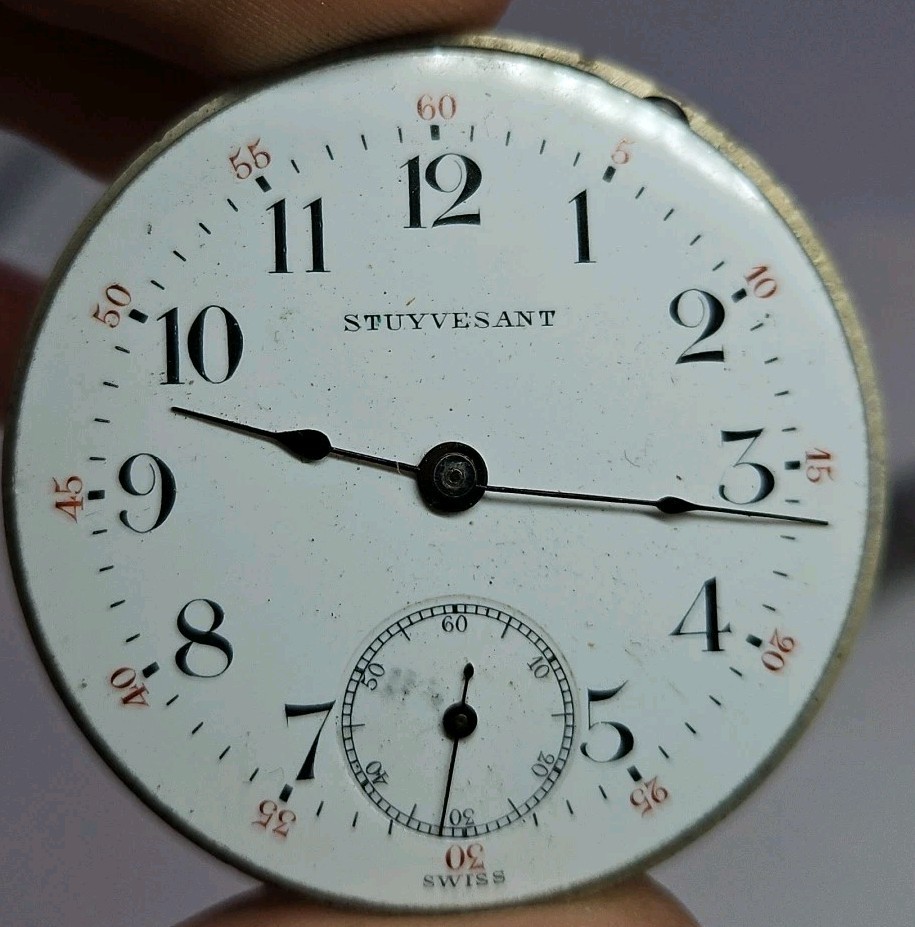 Knickerbocker Stuyvesant Pocket Watch Movement 41.94mmFor Parts/Repair