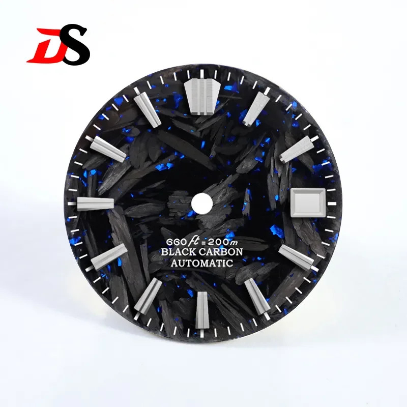 369 Blue Purple Blue Lume 28.5mm Carbon Fiber Dial Fits NH35 Movement