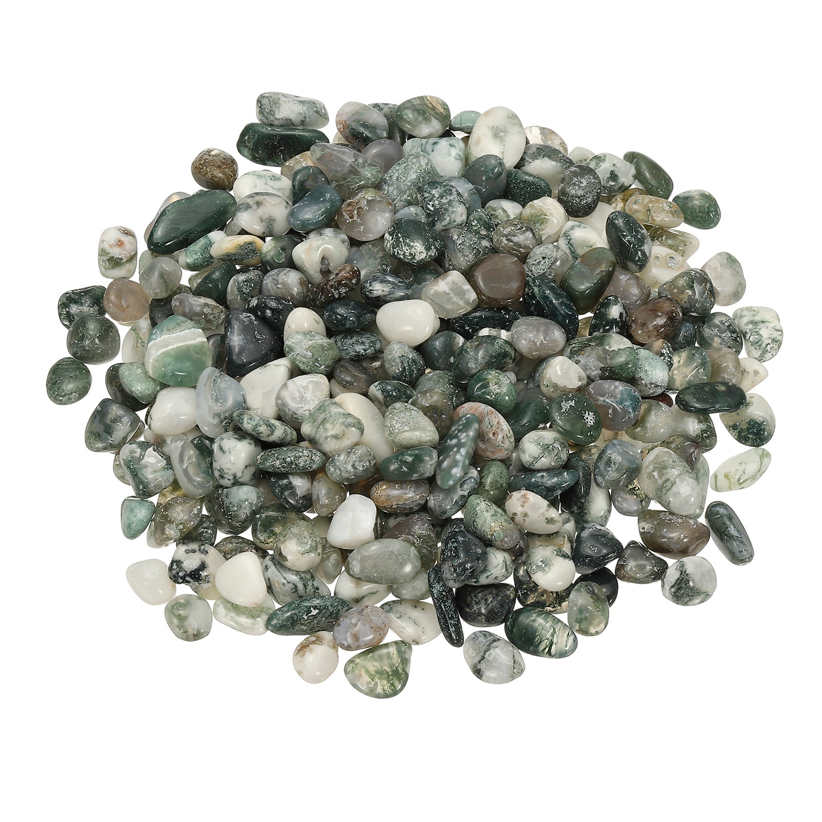 Tumbled Chips Stones, 1lb/500g Fluorite Tumbled Gravel, Ocean Grass Agate