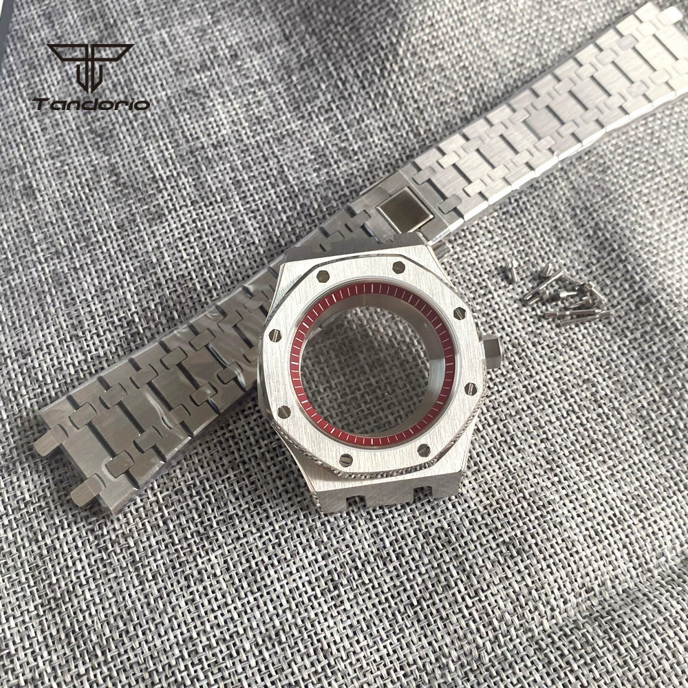 42mm Stainless Steel Watch Case Chapter Ring Sapphire Glass Fit Japan NH35 NH36