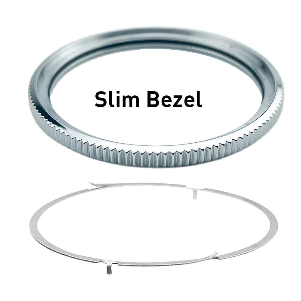 Silver 316L Slim Fluted Bezel and Click Spring Parts for SKX007 SRPD Watches