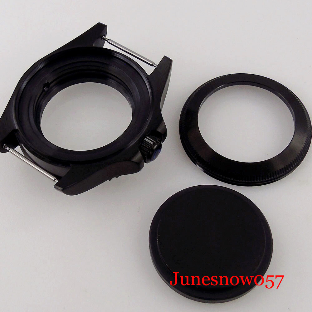 Black PVD Case Fit NH35 NH36 ETA2824 2836 MIYOTA 43MM Automatic Stainless Steel