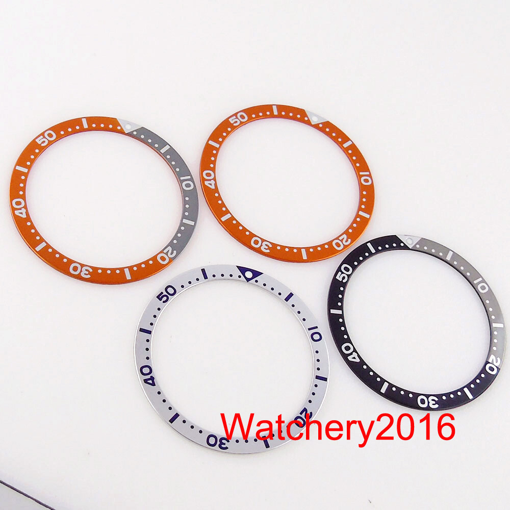 Multicolor Red Sliver Flat Alloy Aluminum Watch Bezel insert fit SKX007 SKX009