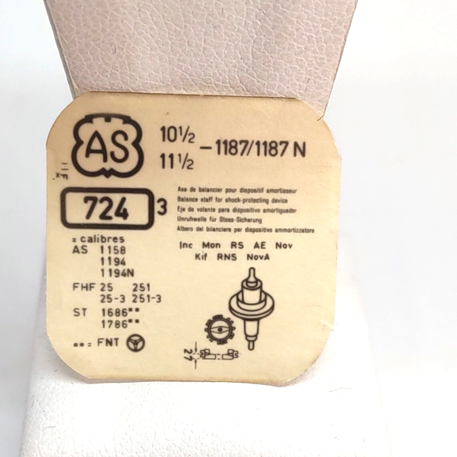 Vintage NOS AS 10 1/2-11 1/2 1187/1187N Watch Balance Staff Shock Protection (3)
