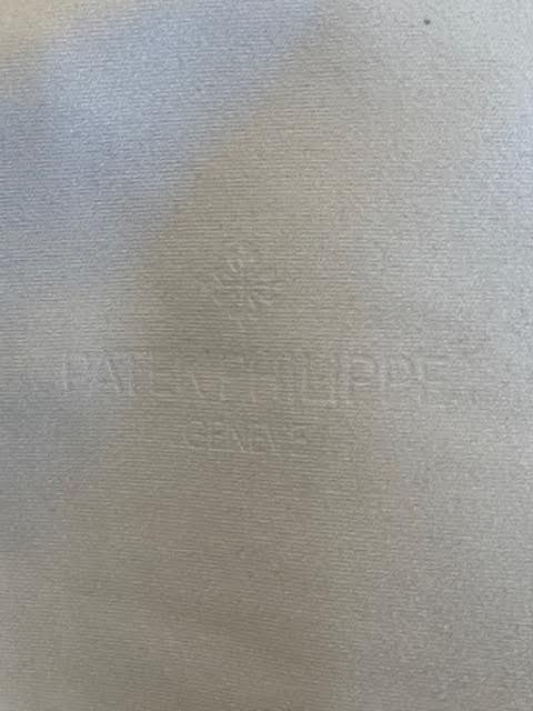 “PATEK PHILLIPPE” WOODEN LOUPE-GLOVE-NAVY BAG & STAMPED CLOTH “Price reduction!”