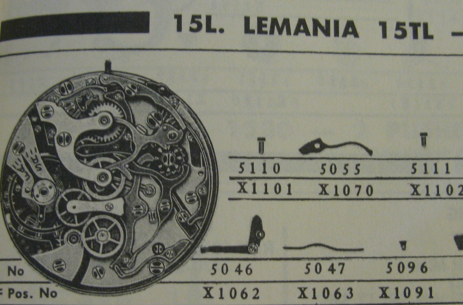 Chronograph Lemania 15TL & 15CHT part case/movement screw x2
