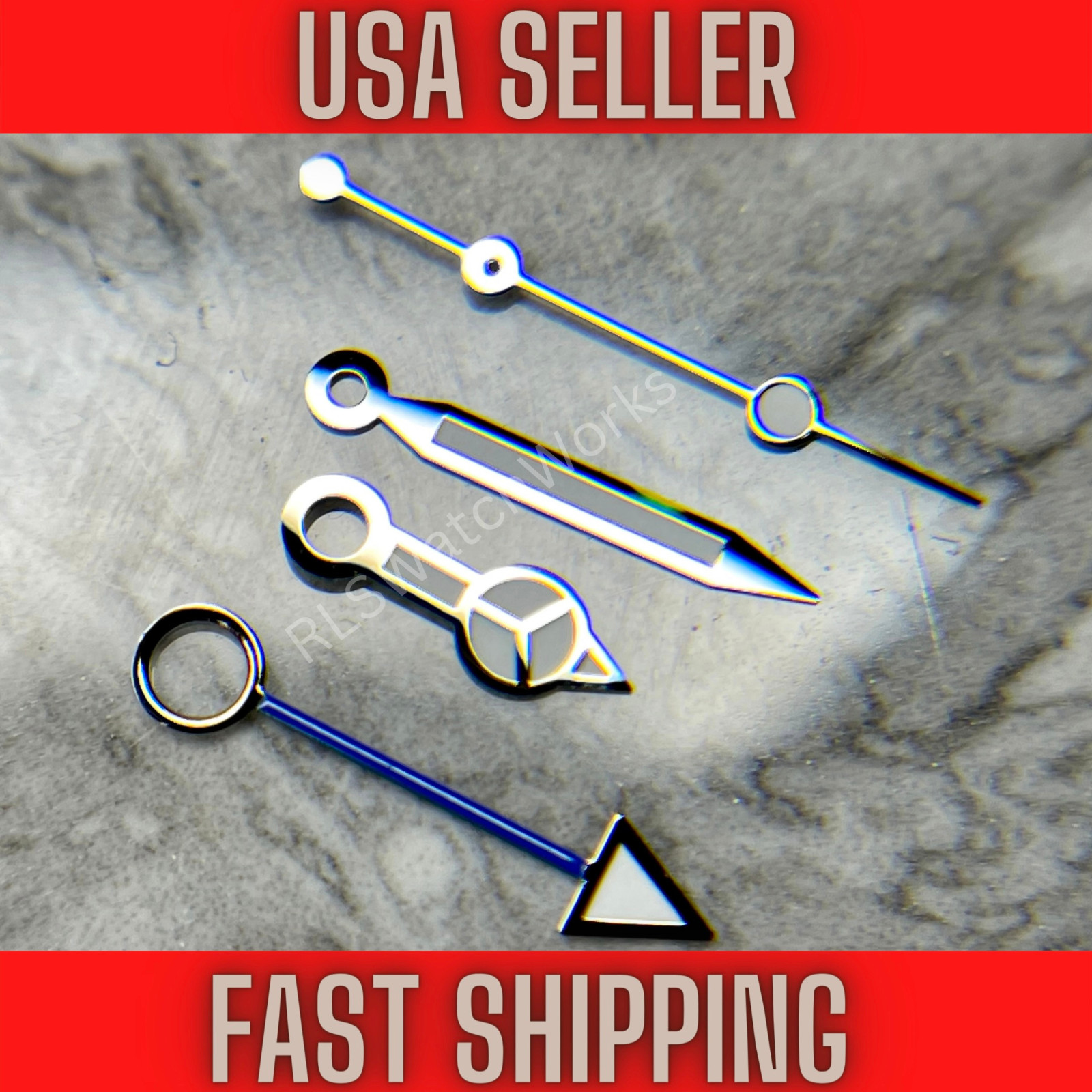 GMT Hand Set for Mod Fits Seiko NH34, 4R34, Seiko SSK, Green luminous -US SELLER