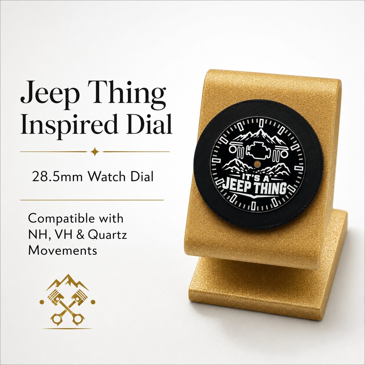 ⌚ 28.5mm Watch Dial Jeep Wrangler Inspired AAL-285-BK-69
