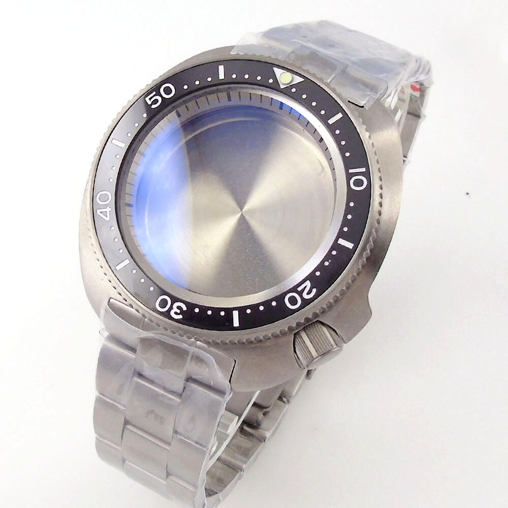 45mm sapphire glass super titanium Watch Case fit NH35 NH36 SKX007/009 200atm