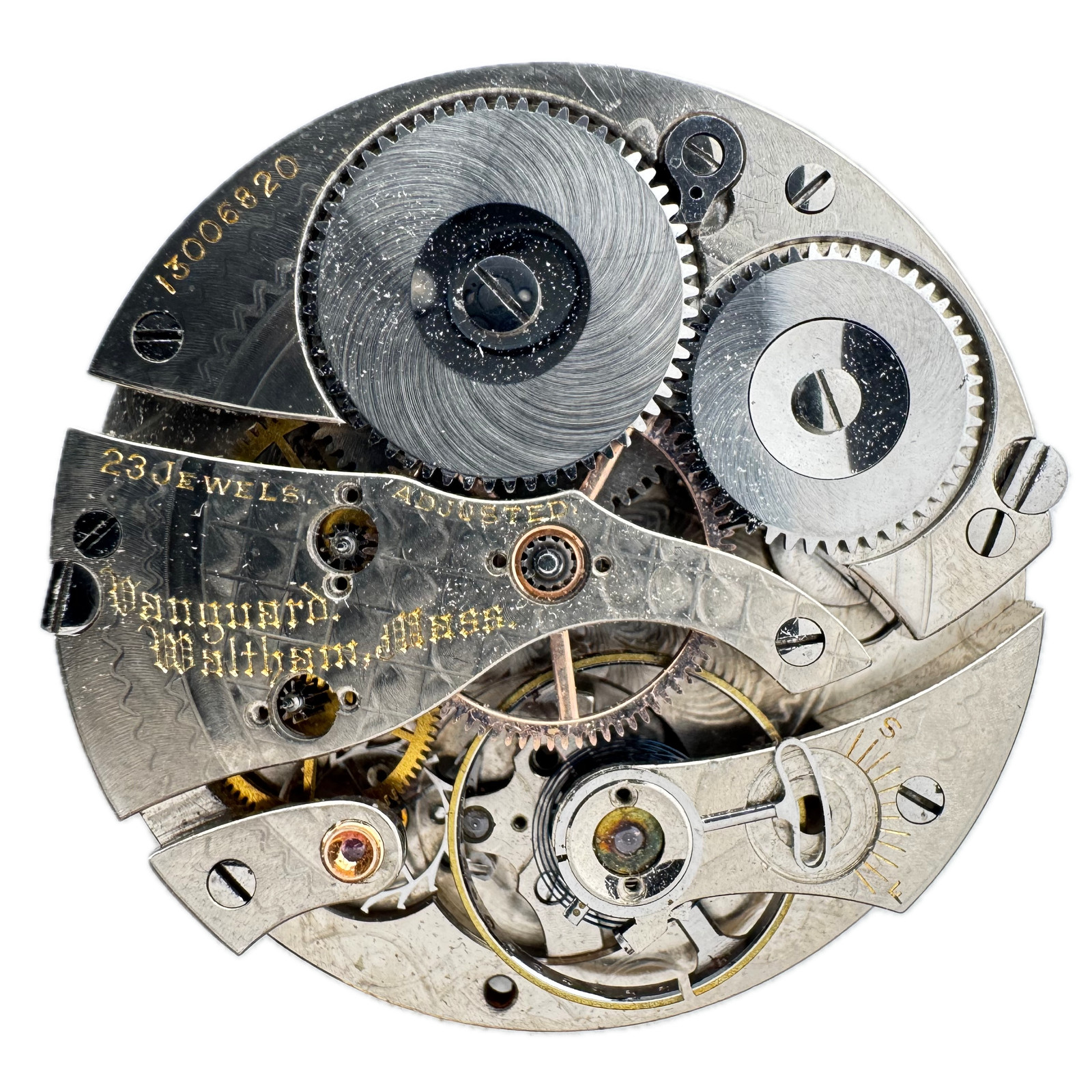 Antique 16s 1903 Waltham 23 Jewel Mechanical Pocket Watch Movement Vanguard USA