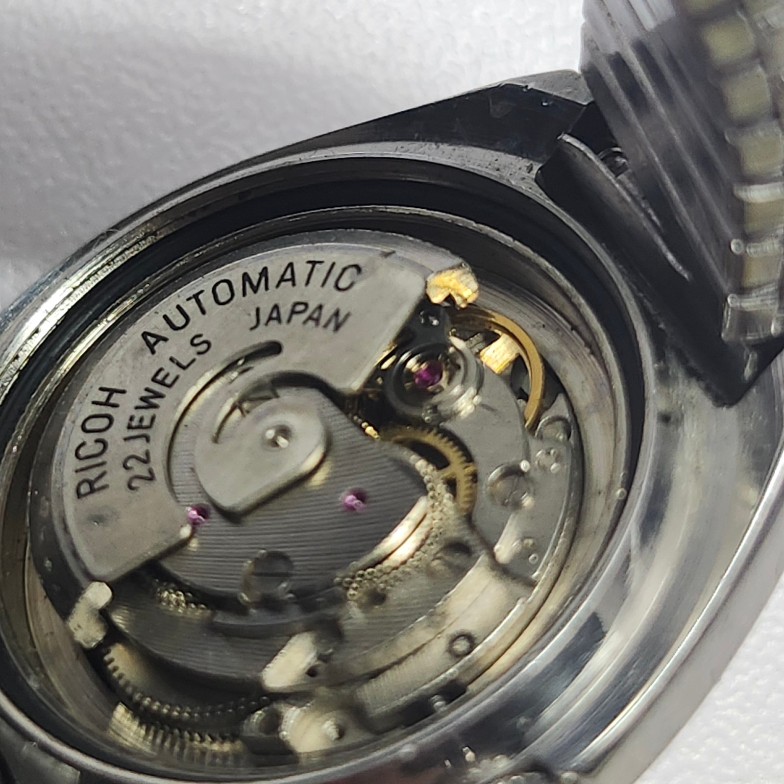 Ricoh Automatic 22 Jewels Japan Watch Movement Case & Band – For Parts