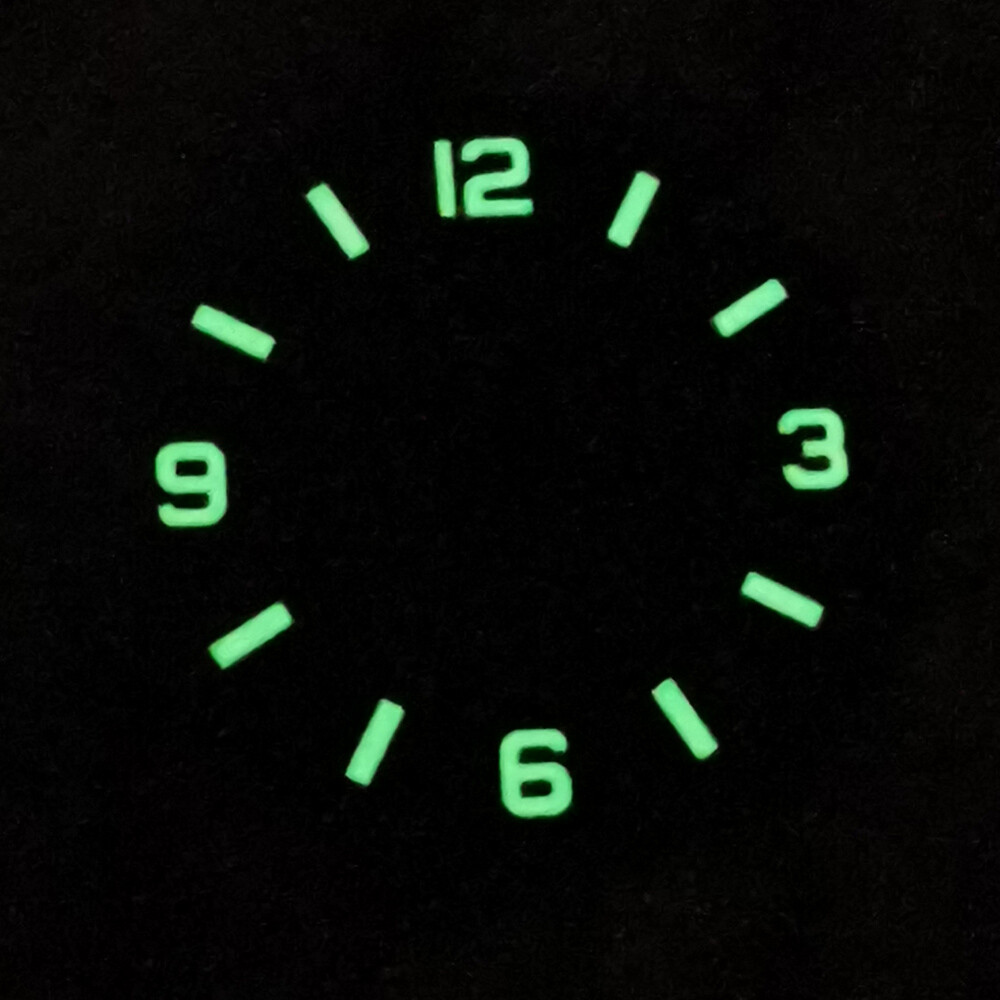 28.5mm luminous black blue gray 4 o’clock calendar watch dial fit NH35 movement
